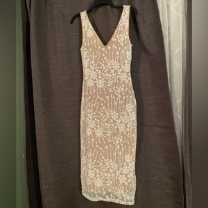 Elegant Cream Floral Dress